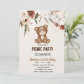 Boho-Bär-Shower-Picknick-Einladung Einladung (Stehend Vorderseite)