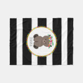 Boho Bär Stripes Mädchen-Fleece-Decke Fleecedecke (Vorderseite (Horizontal))