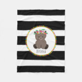 Boho Bär Stripes Mädchen-Fleece-Decke Fleecedecke (Vorderseite)