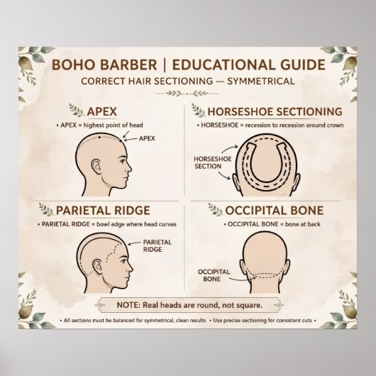 Boho-Barbier-Sektionierung Poster (Vorne)