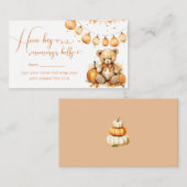 Boho Bären Fall Baby Dusche wie große Mama-Bauch Begleitkarte (Vorne/Hinten)