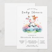 Boho Barn Calf Cow Baby Dusche Einladung (Vorne/Hinten)
