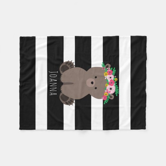 Boho Bärn-Streifen-Mädchen-Fleece-Decke Fleecedecke (Vorderseite (Horizontal))