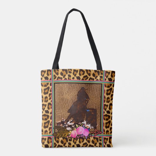 BOHO BARREL RACER BARREL RACING LEOPARD DRUCK TASCHE (Rückseite)