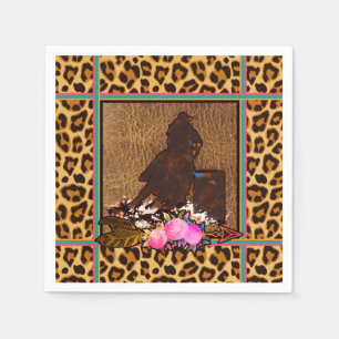 BOHO BARREL RACER LEOPARD PRINT DECOUPAGE PAPIER SERVIETTE