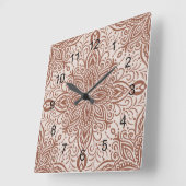 Boho Barrett Quadratische Wanduhr (Winkel)