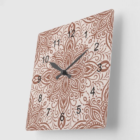 Boho Barrett Quadratische Wanduhr (Winkel)