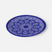 Boho Basar, Mischung u. Match-Kobalt-Muster Pappteller (Schrägansicht)