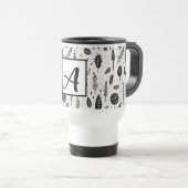 Boho Basic Black and White Travel Mug Reisebecher (VorderseiteRechts)