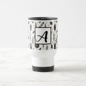 Boho Basic Black and White Travel Mug Reisebecher (Mittel)
