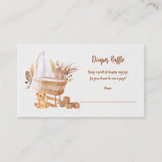 Boho Bassinet Baby Diaper Raffle Begleitkarte (Vorderseite)