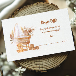 Boho Bassinet Baby Diaper Raffle Begleitkarte
