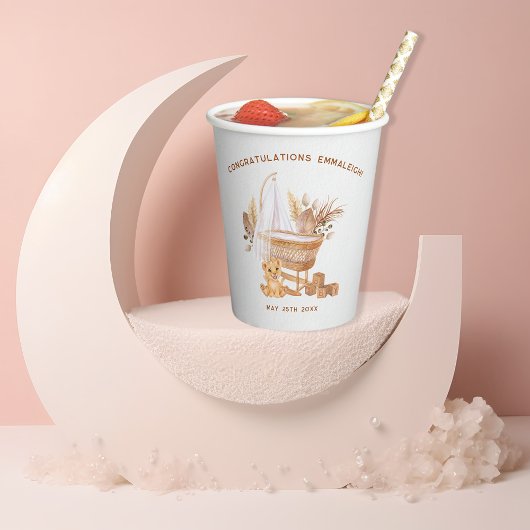 Boho Bassinet Kinderzimmer Babydusche Pappbecher