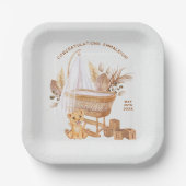 Boho Bassinet Kinderzimmer Babydusche Pappteller (Vorderseite)