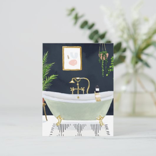 Boho Bath I Postkarte (Stehend Vorderseite)