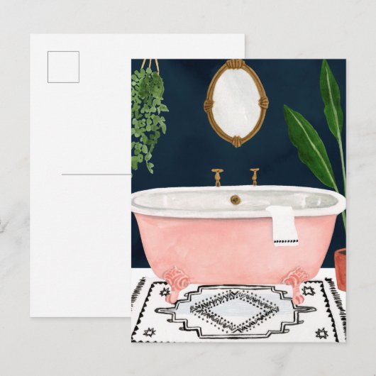 Boho Bath II Postkarte (Vorne/Hinten)