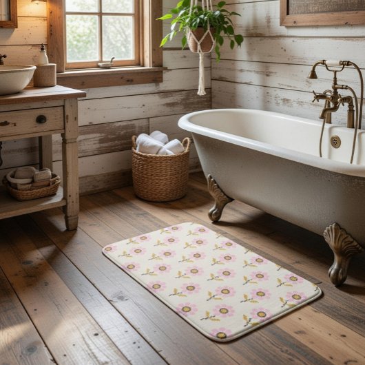 Boho Bath Mat mit ukrainischem Volkskreuz Flo Badematte
