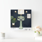 Boho Bath Sinks II Quadratische Wanduhr (Zuhause)