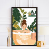 Boho Bathtub Oasis Fotodruck
