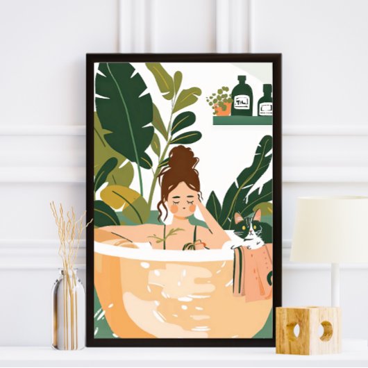 Boho Bathtub Oasis Fotodruck