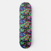 Boho Batik Floral Vibes Skateboard (Vorderseite)