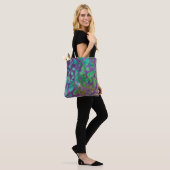 Boho Batik Lila Green Abstrakt Leaf Muster Tasche (Am Model)