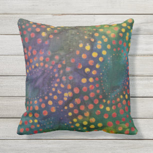 Boho Batik Rainbow Dots Muster Lila grün Kissen