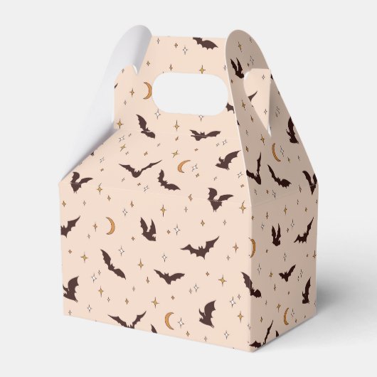 Boho Bats and Stars Halloween Pattern Geschenkschachtel (Rückseite)