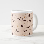 Boho Bats and Stars Halloween Pattern Jumbo-Tasse (Vorderseite Rechts)