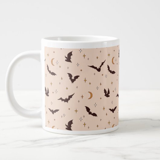 Boho Bats and Stars Halloween Pattern Jumbo-Tasse (Links)