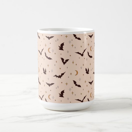 Boho Bats and Stars Halloween Pattern Kaffeetasse (Mittel)
