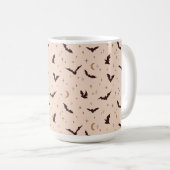 Boho Bats and Stars Halloween Pattern Kaffeetasse (VorderseiteRechts)