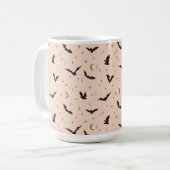 Boho Bats and Stars Halloween Pattern Kaffeetasse (Vorderseite Links)