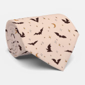 Boho Bats and Stars Halloween Pattern Krawatte (Gerollt)