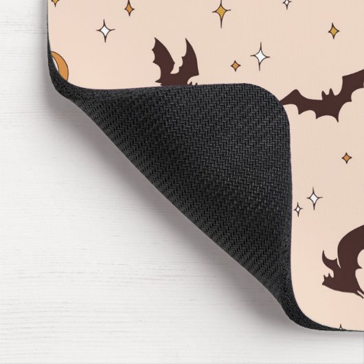 Boho Bats and Stars Halloween Pattern Mousepad (Ecke)