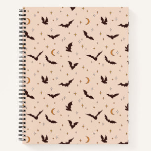 Boho Bats and Stars Halloween Pattern Notizblock
