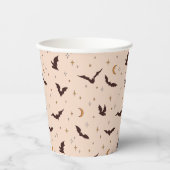 Boho Bats and Stars Halloween Pattern Pappbecher (Vorderseite)