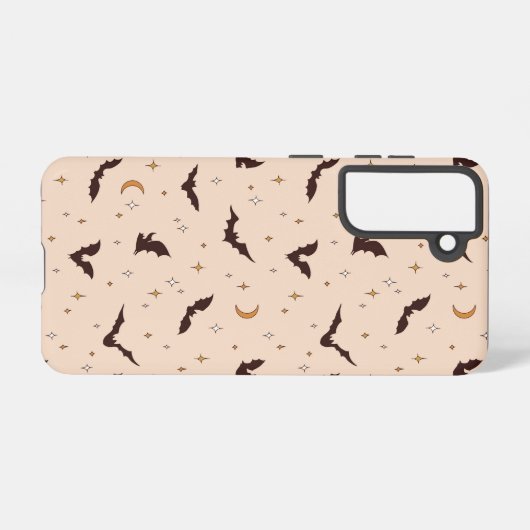 Boho Bats and Stars Halloween Pattern Samsung Galaxy Hülle (Rückseite (Horizontal))