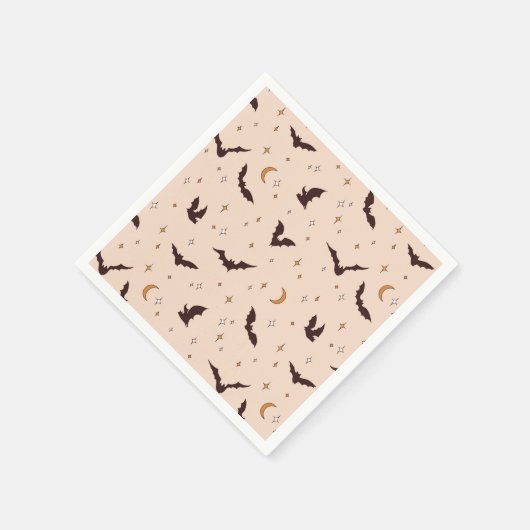 Boho Bats and Stars Halloween Pattern Serviette (Ecke)