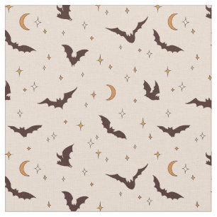 Boho Bats and Stars Halloween Pattern Stoff