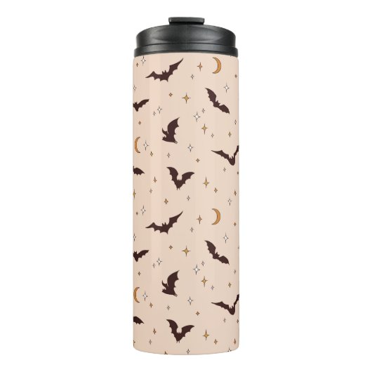 Boho Bats and Stars Halloween Pattern Thermosbecher (Vorderseite)