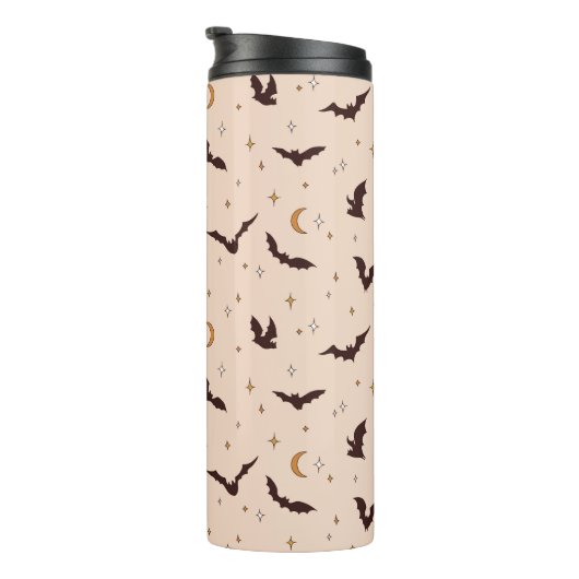 Boho Bats and Stars Halloween Pattern Thermosbecher (Nach rechts gedreht)