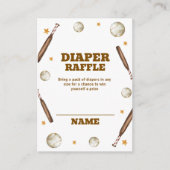 Boho Batter Up Baseball Diaper Raffle Baby Shower Begleitkarte (Vorderseite)