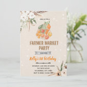 Boho-Bauernmarkt-Thema Einladung (Stehend Vorderseite)