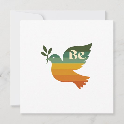 Boho Be Peace Retro-Feiertags-Notizkarte (Vorderseite)