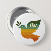 Boho Be Peace Retro Holiday Button (Vorne & Hinten)
