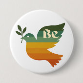 Boho Be Peace Retro Holiday Button (Vorderseite)