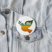 Boho Be Peace Retro Holiday Button (Beispiel)