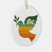 Boho Be Peace Retro Holiday Ceramic Ornament (Rechts)