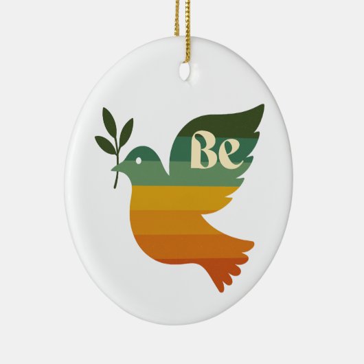Boho Be Peace Retro Holiday Ceramic Ornament (Rechts)